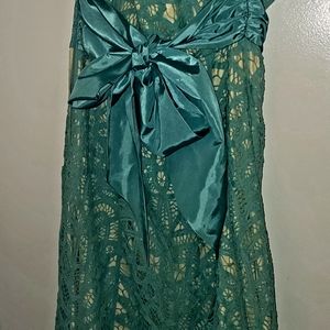 Betsey Johnson Yellow and Teal Lace Dress